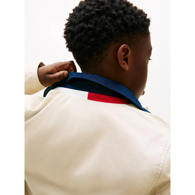 garçon contrast collar cotton jacket aci