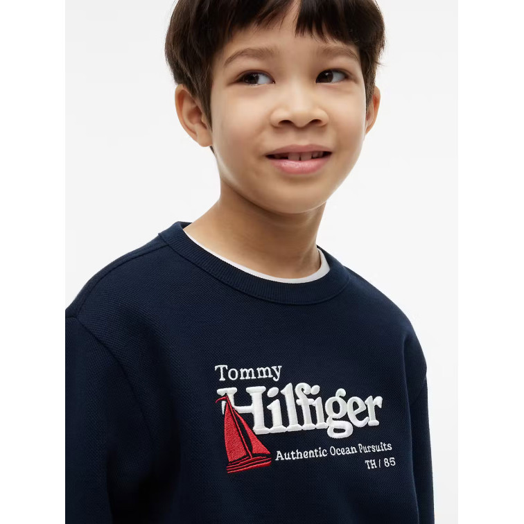SWEAT-SHIRT EN MAILLE PIQUÉE INTERLOCK POUR ENFANT TOMMY HILFIGER – COUPE REGULAR