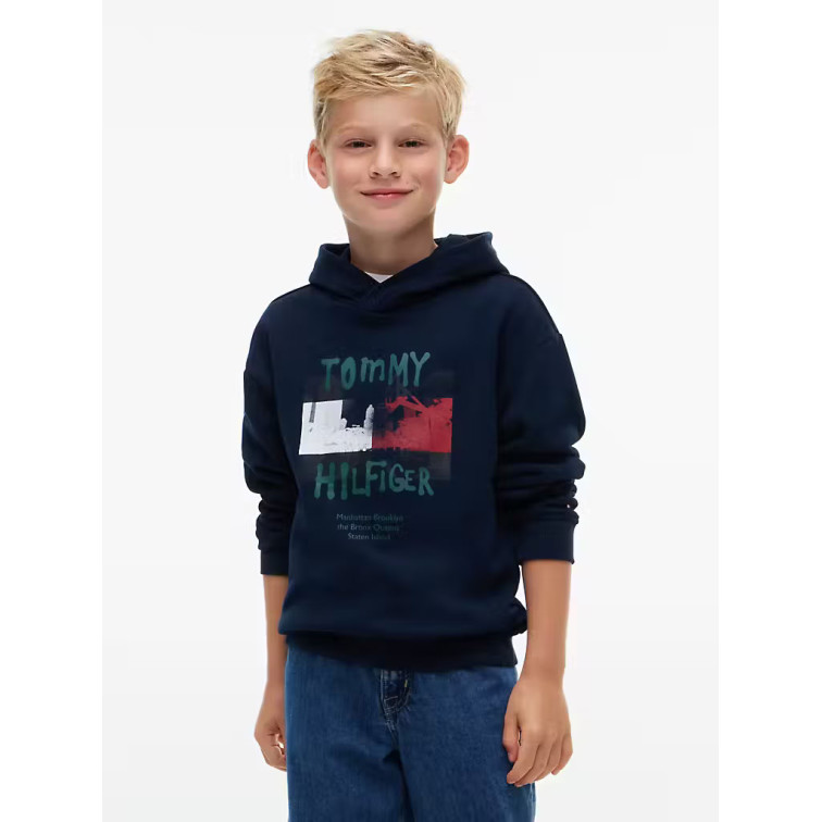 sweat-shirt garçon  tommy hilfiger flag grafitti hoodie