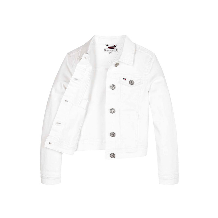 chasseresse fille  th white denim jacket socds