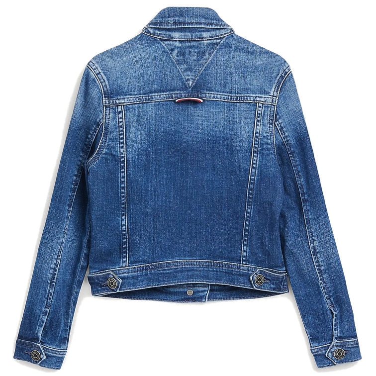 veste trucker en denim délavé fille tommy hilfiger