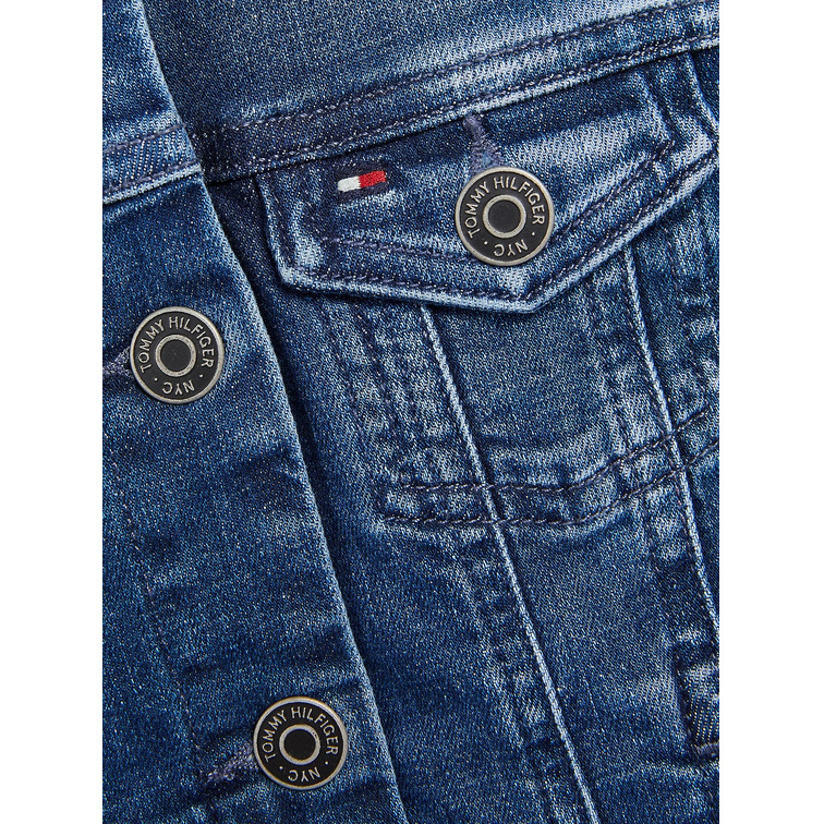 veste trucker en denim délavé fille tommy hilfiger