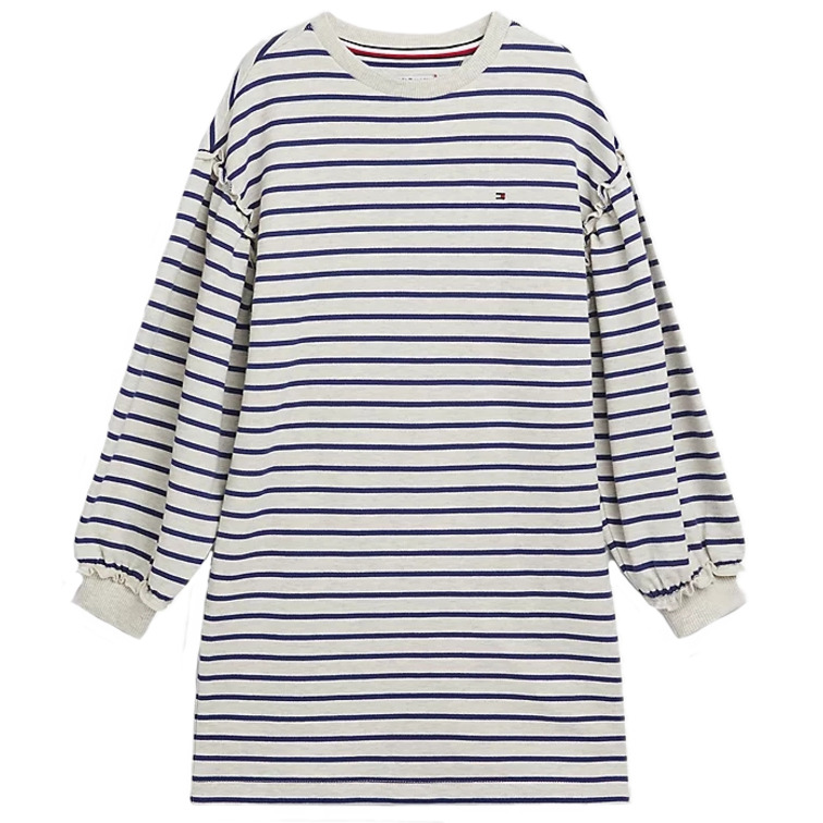 robe fille  th stripe sweat dress l/s