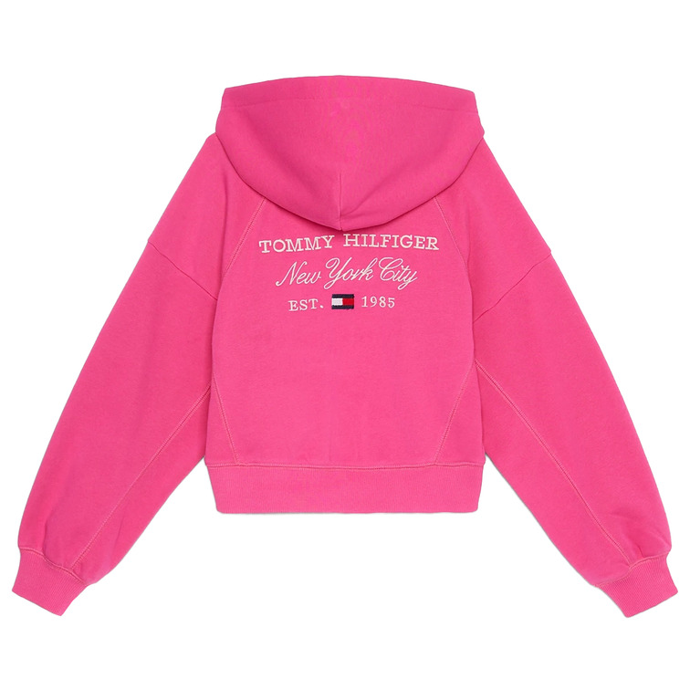 sweat-shirt fille  th tommy script zip through hoodi
