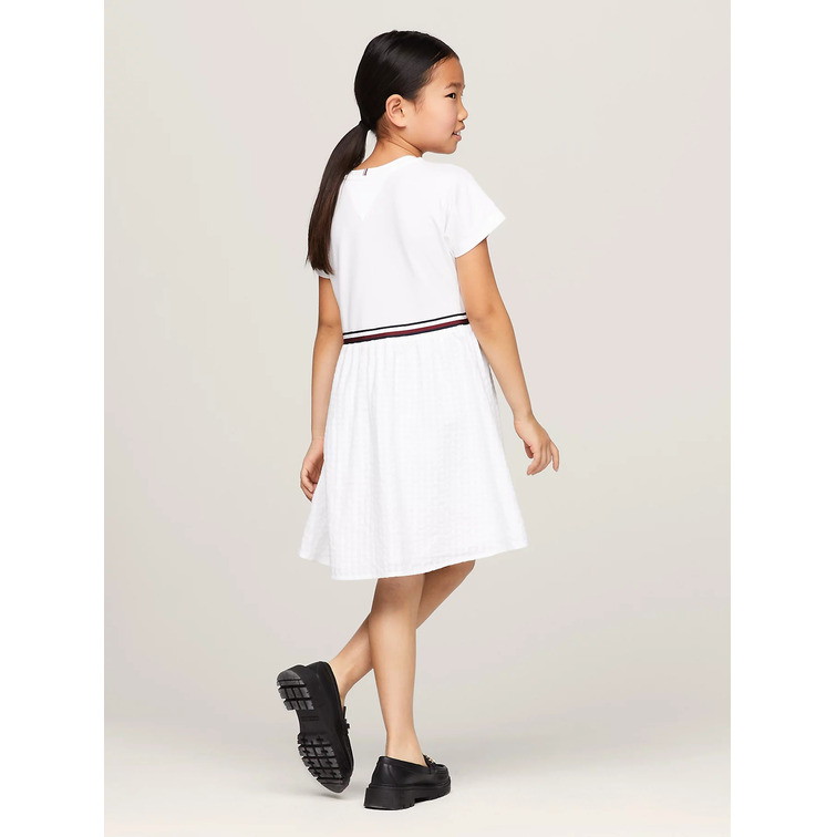 robe fille  th global stripe combi dress