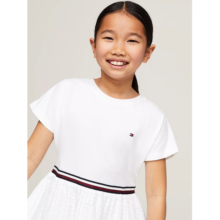 robe fille  th global stripe combi dress