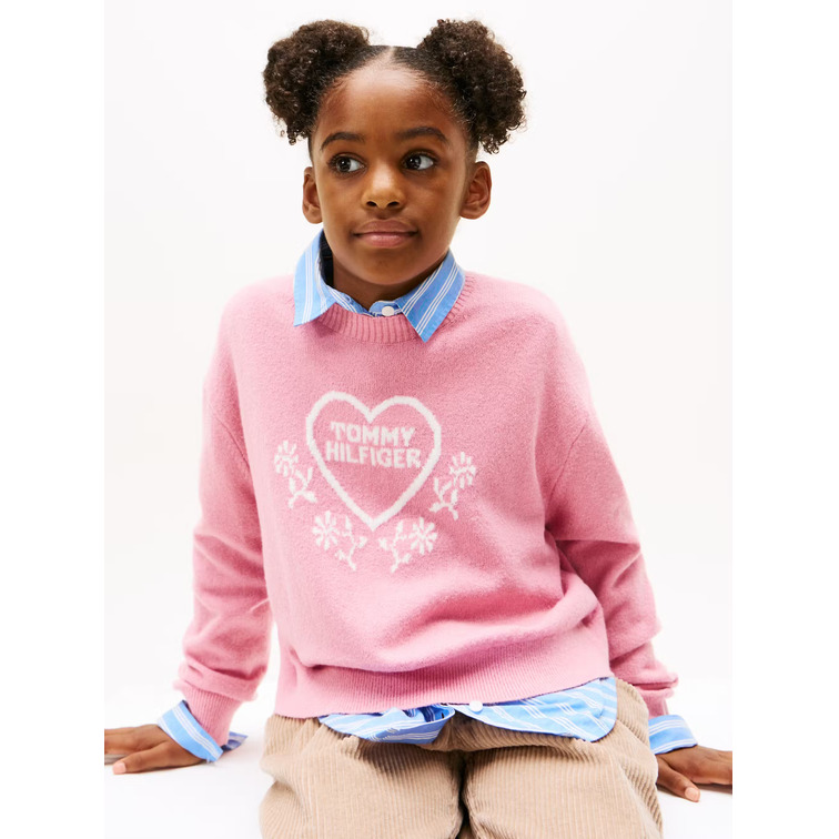 fille heart jacquard sweater thc