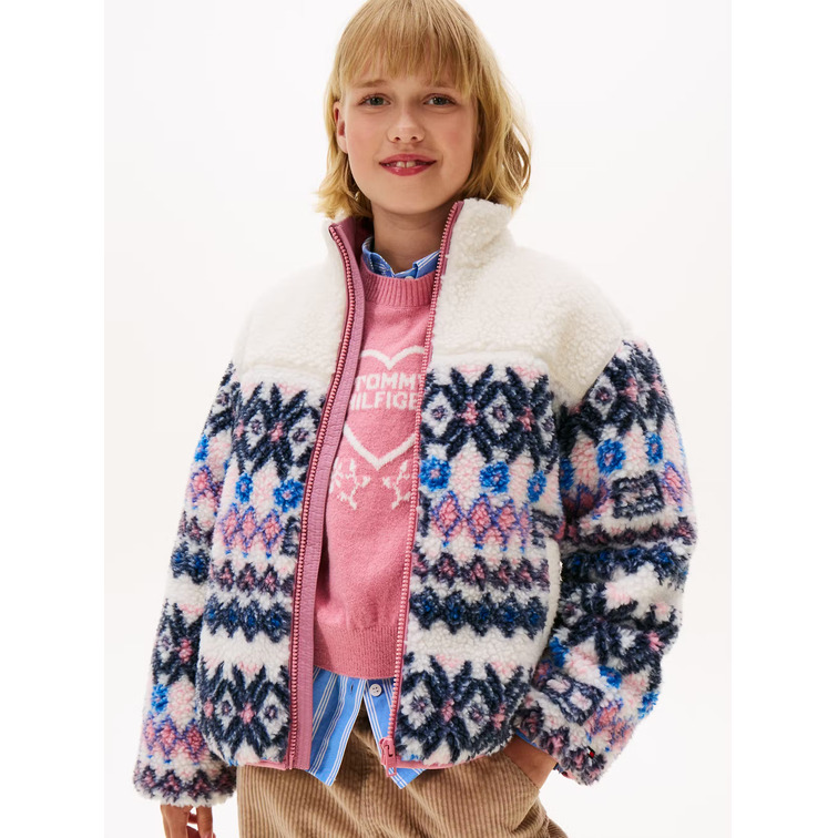 fille fairisle teddy jacket ya8
