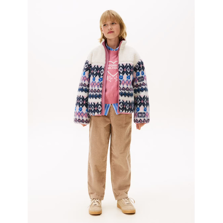 fille fairisle teddy jacket ya8