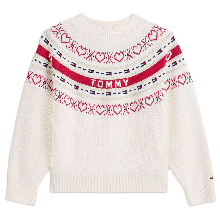 maillot fille  tommy hilfiger intarsia sweater