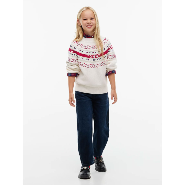 maillot fille  tommy hilfiger intarsia sweater