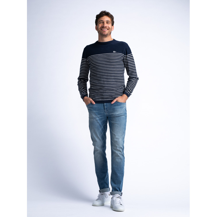 maillot homme  petrol men knitwear round neck basic