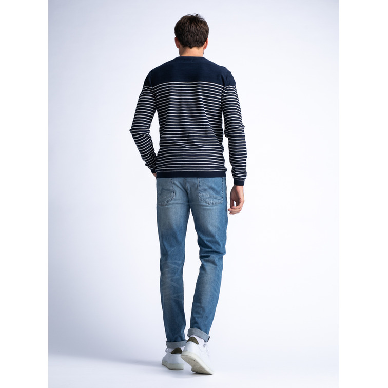 maillot homme  petrol men knitwear round neck basic