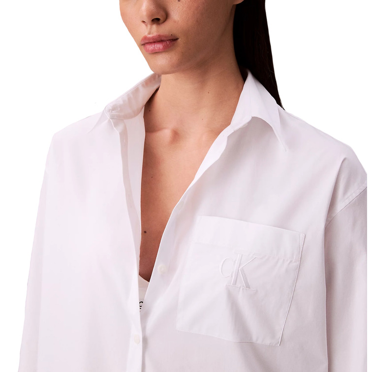 chemise femme  calvin klein w poplin relaxed shirt
