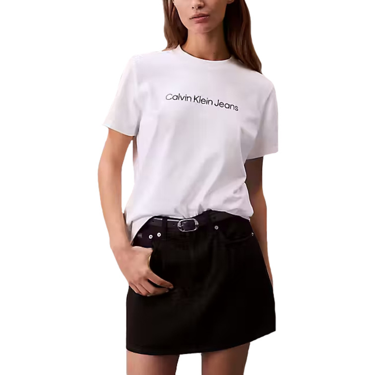 t-shirt femme  calvin klein w a- inst. logo classic tee ss