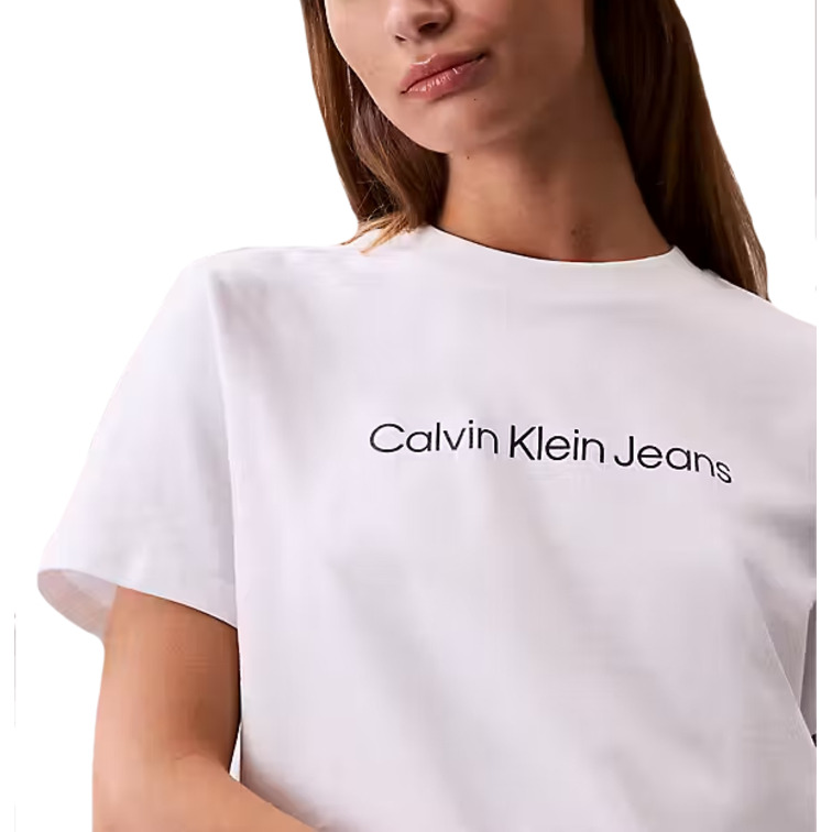 t-shirt femme  calvin klein w a- inst. logo classic tee ss