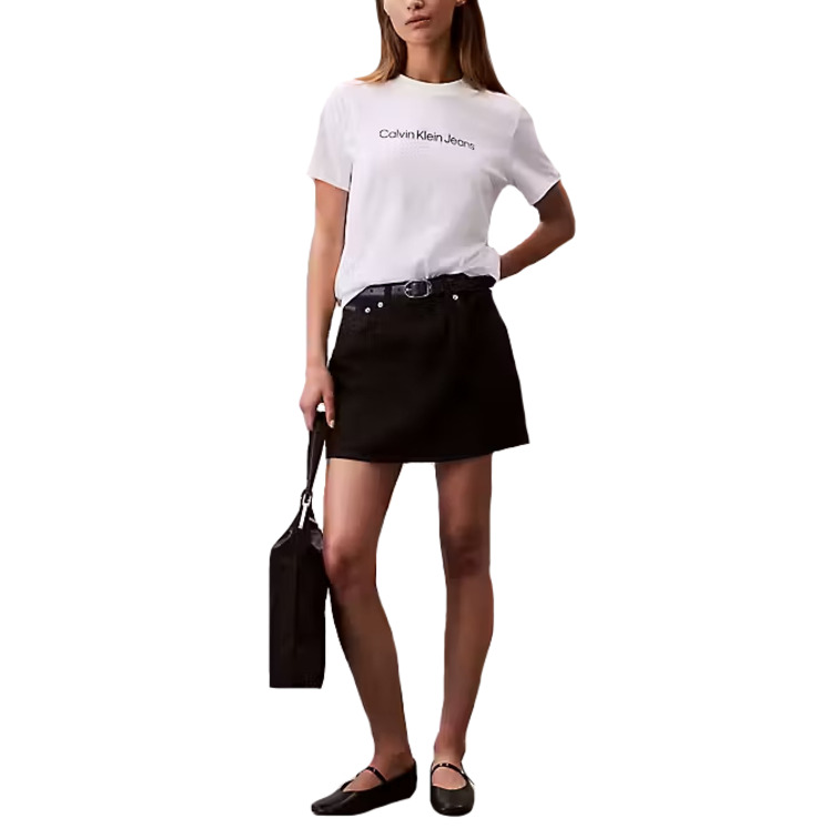 t-shirt femme  calvin klein w a- inst. logo classic tee ss