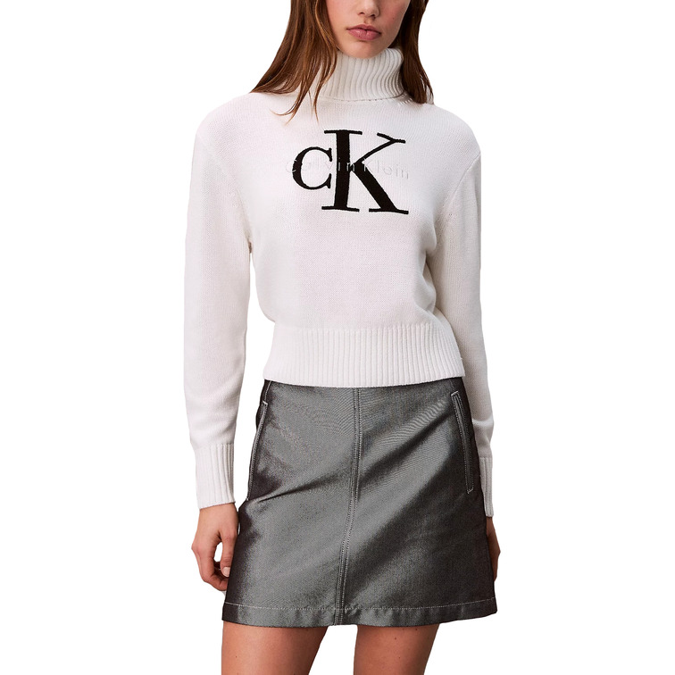 femme w chenille singelogo sweater yaa