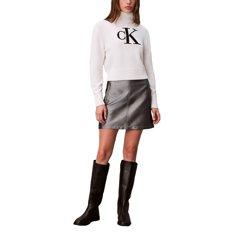 femme w chenille singelogo sweater yaa