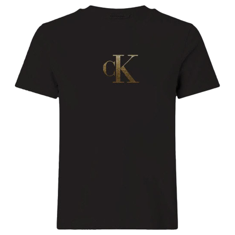t-shirt femme  calvin klein w ss classic foil ck tee
