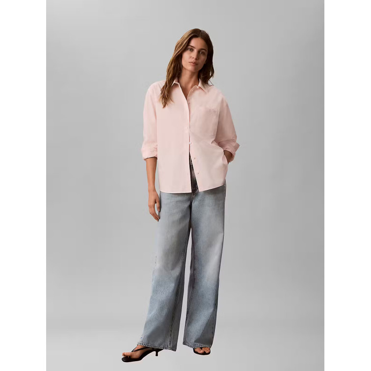 chemise femme  calvin klein w cotton poplin relaxed shirt