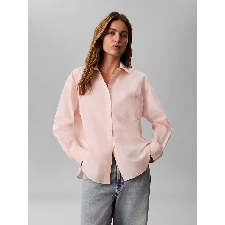 chemise femme  calvin klein w cotton poplin relaxed shirt