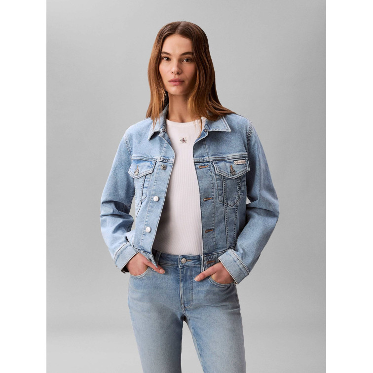 manteau femme  calvin klein w ls classic trucker coastal l