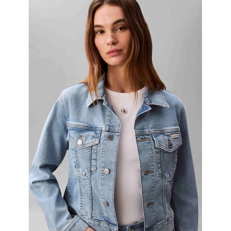 manteau femme  calvin klein w ls classic trucker coastal l
