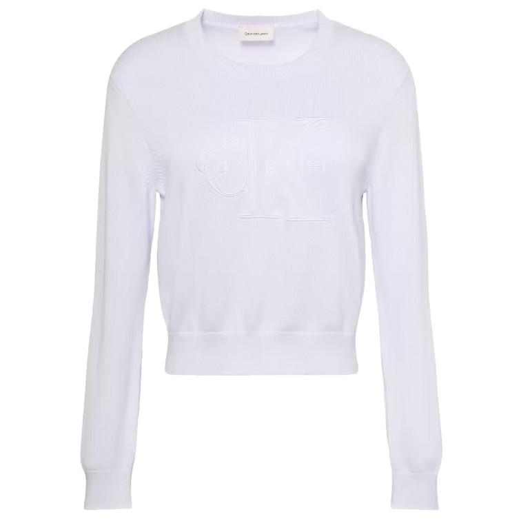 maillot femme  calvin klein w logo outline ls top