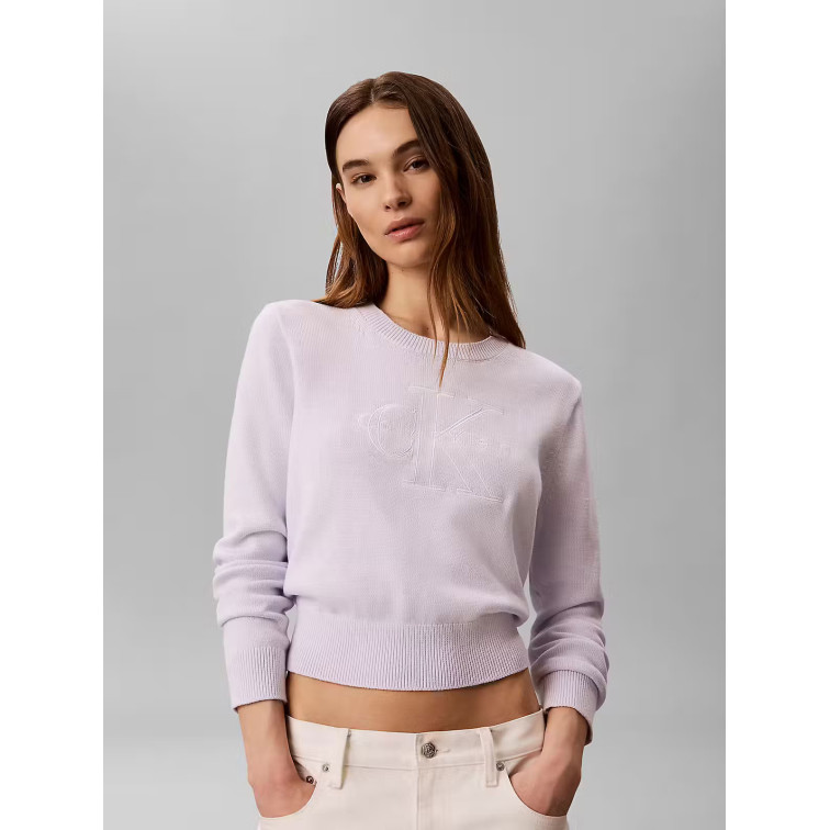 maillot femme  calvin klein w logo outline ls top