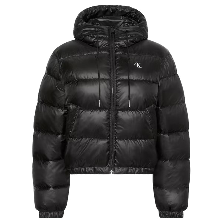 manteau femme  calvin klein w lw short logo puffer jacket