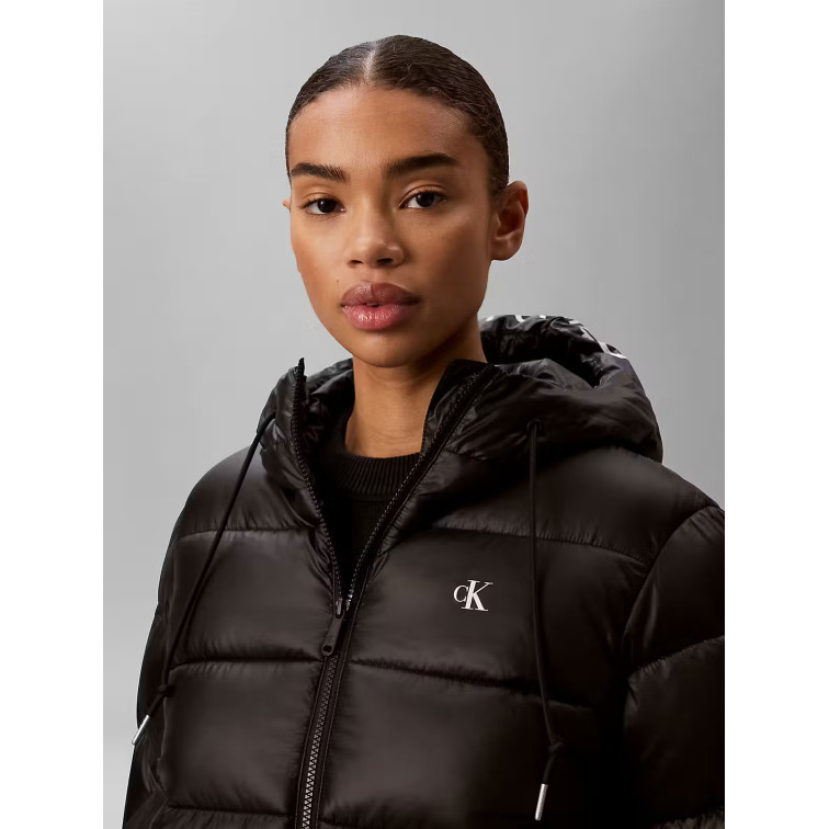 manteau femme  calvin klein w lw short logo puffer jacket
