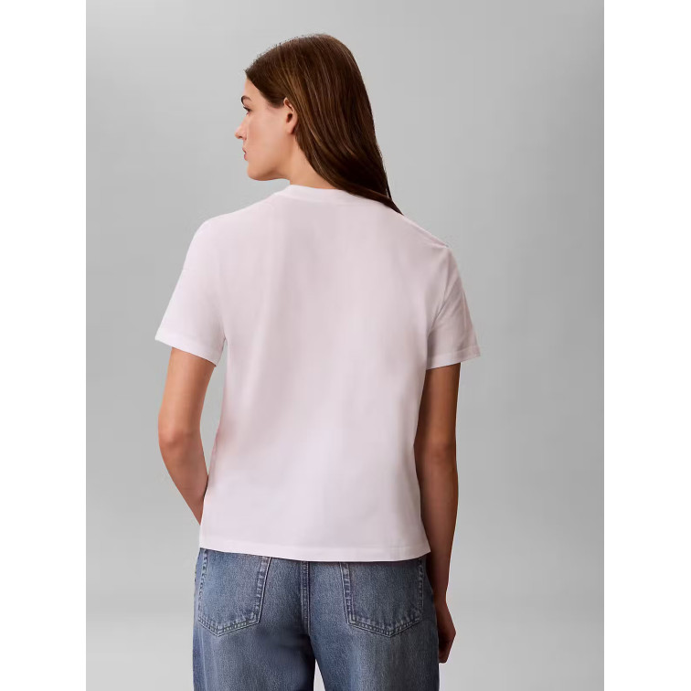 t-shirt femme  calvin klein w ss classic script two tone t