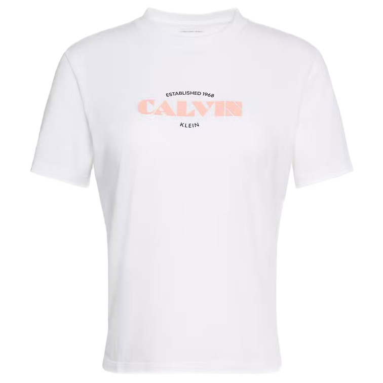 t-shirt femme  calvin klein w ss classic resort calvin log
