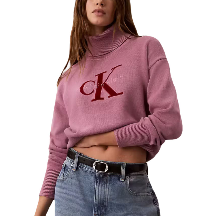femme w ls logo tneck pullover vcb
