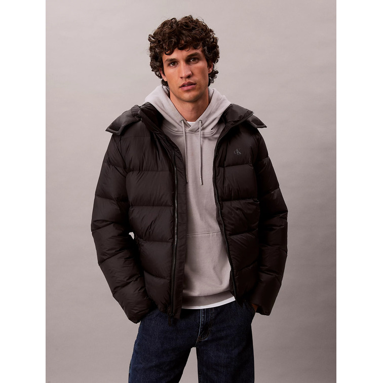 cazadora homme  calvin klein m ls nylon zip off hood down p