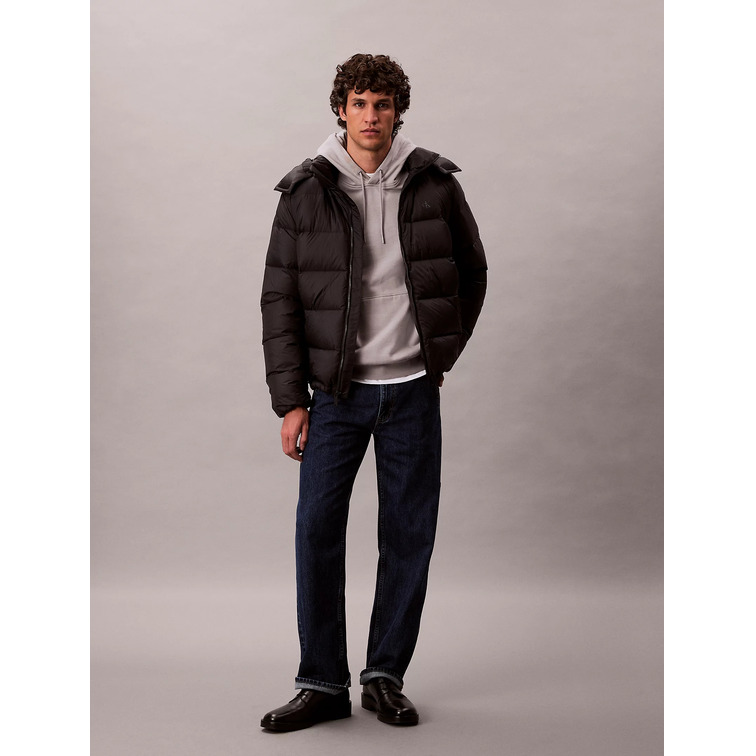 cazadora homme  calvin klein m ls nylon zip off hood down p