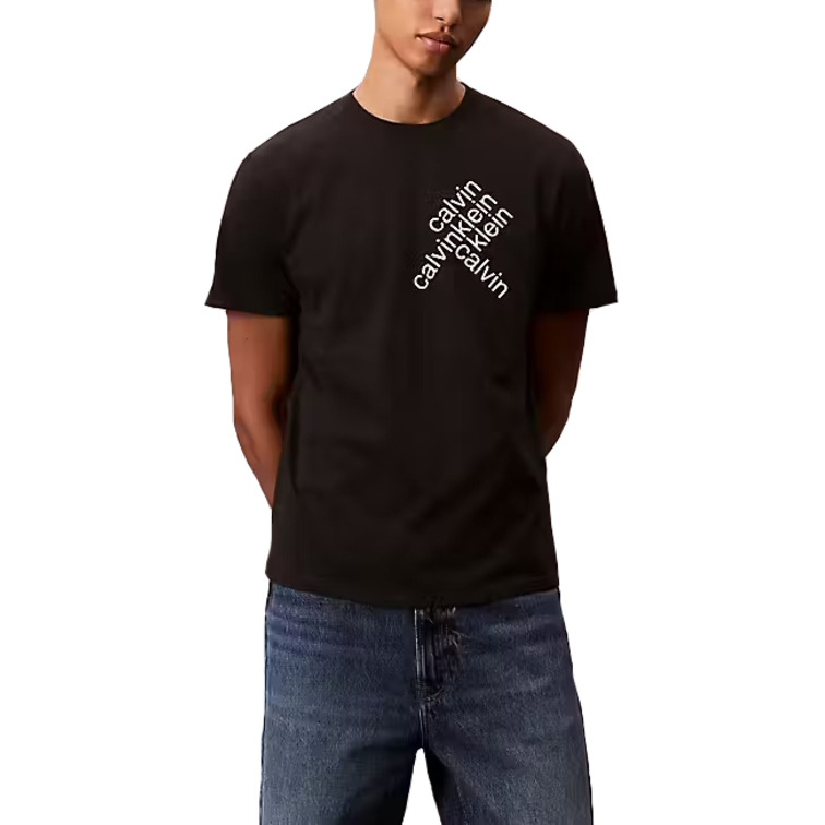 t-shirt homme  calvin klein m ss 30s eu ck bh word stack g