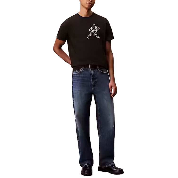 t-shirt homme  calvin klein m ss 30s eu ck bh word stack g