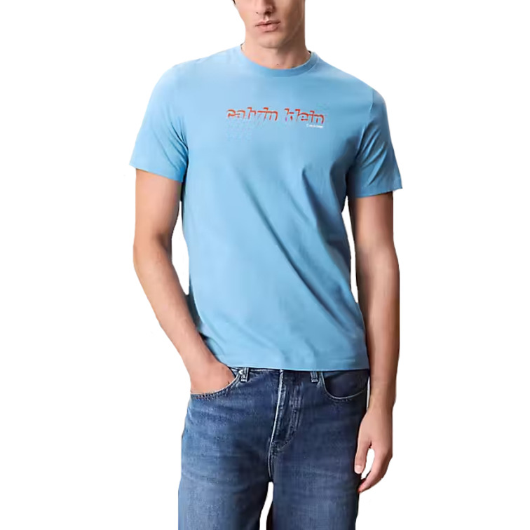 t-shirt homme  calvin klein m ss 30s eu calvin line 3d gra