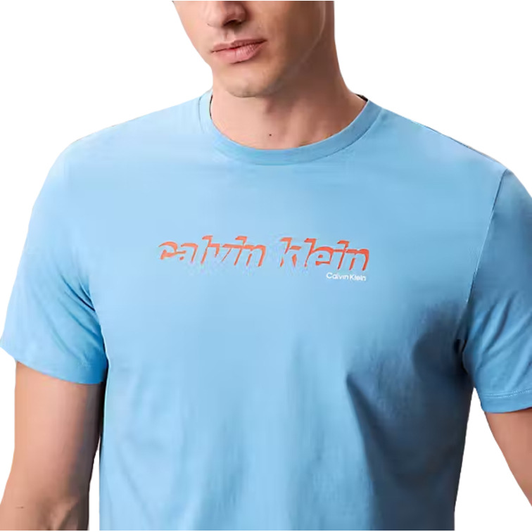 t-shirt homme  calvin klein m ss 30s eu calvin line 3d gra