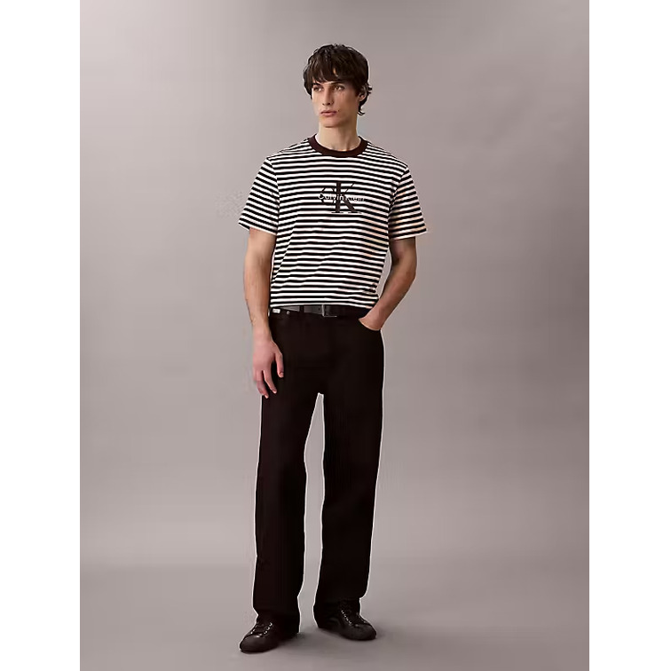 t-shirt homme  calvin klein m ss 20s stripe maillot singelog