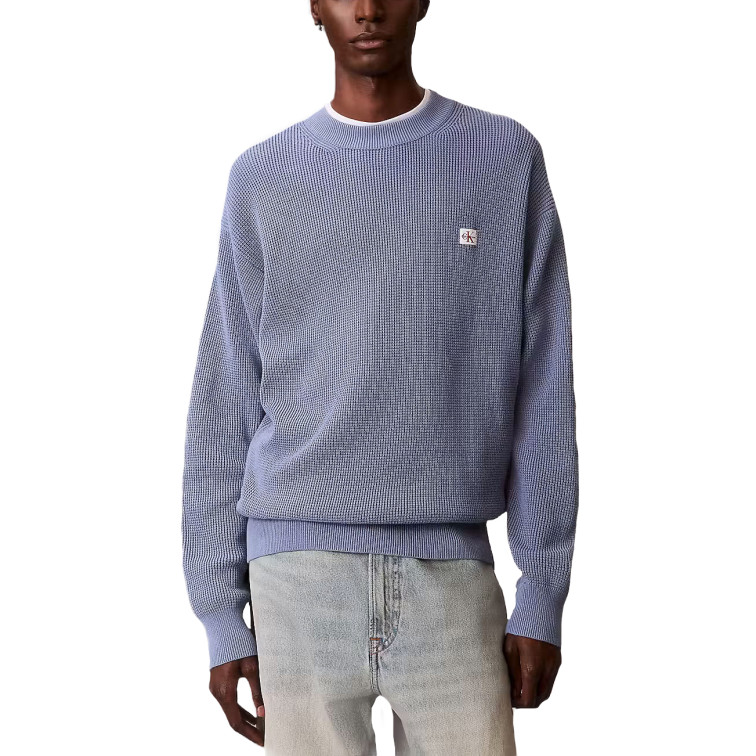 maillot homme  calvin klein m ls ez cotton waffle crwnk sw