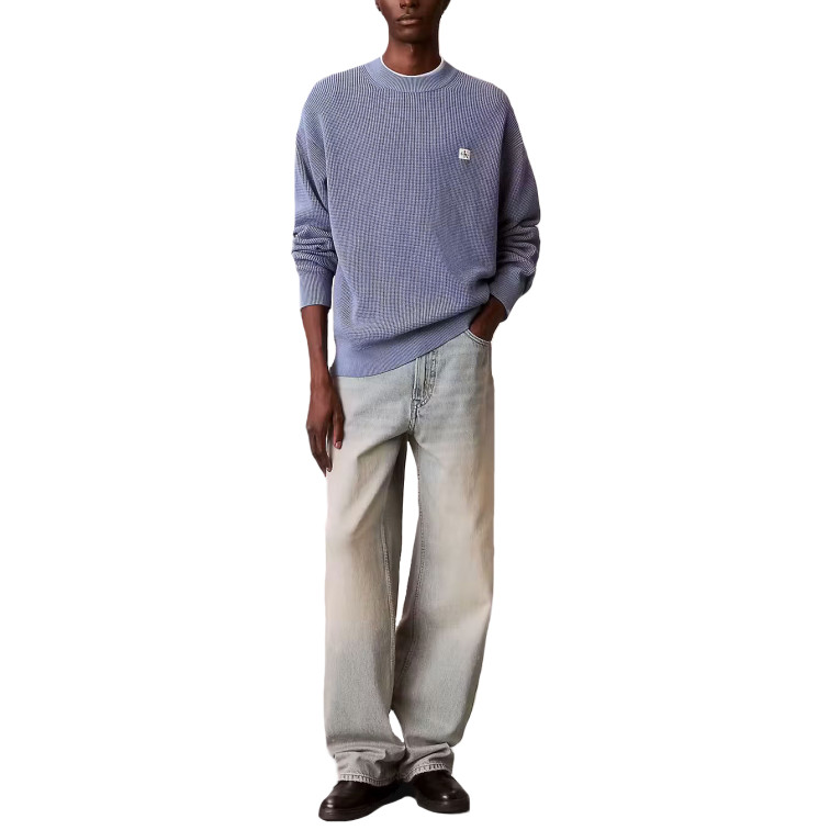 maillot homme  calvin klein m ls ez cotton waffle crwnk sw