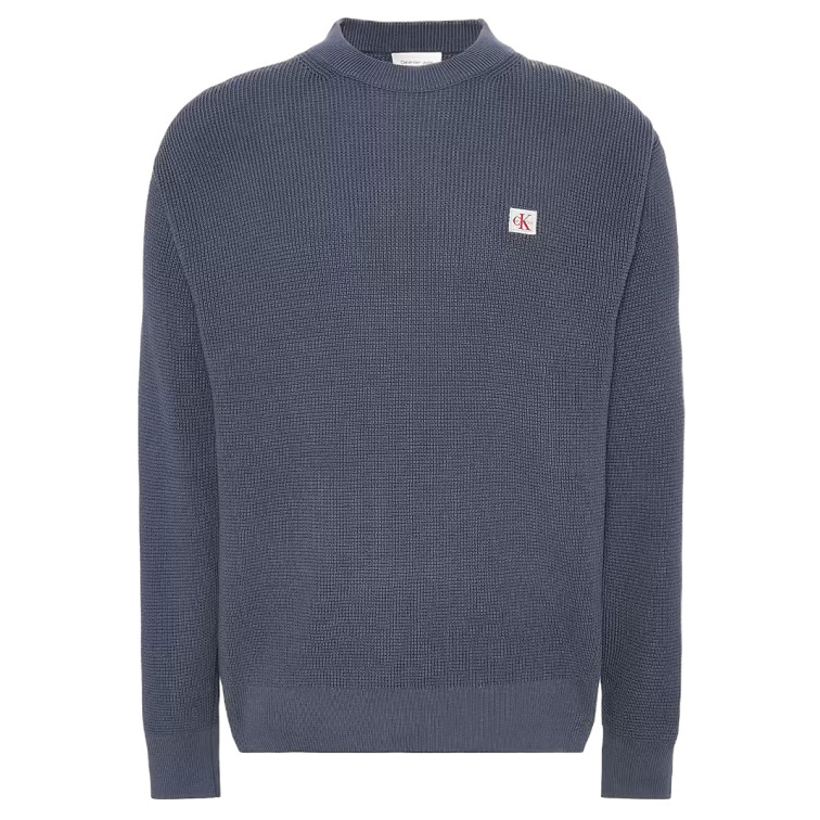 maillot homme  calvin klein m ls ez cotton waffle crwnk sw