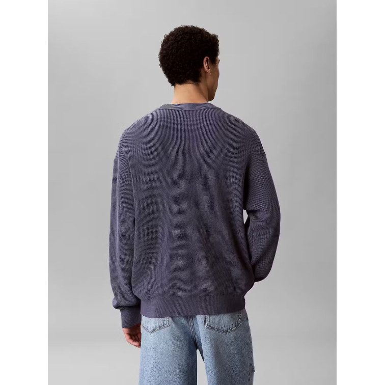 maillot homme  calvin klein m ls ez cotton waffle crwnk sw