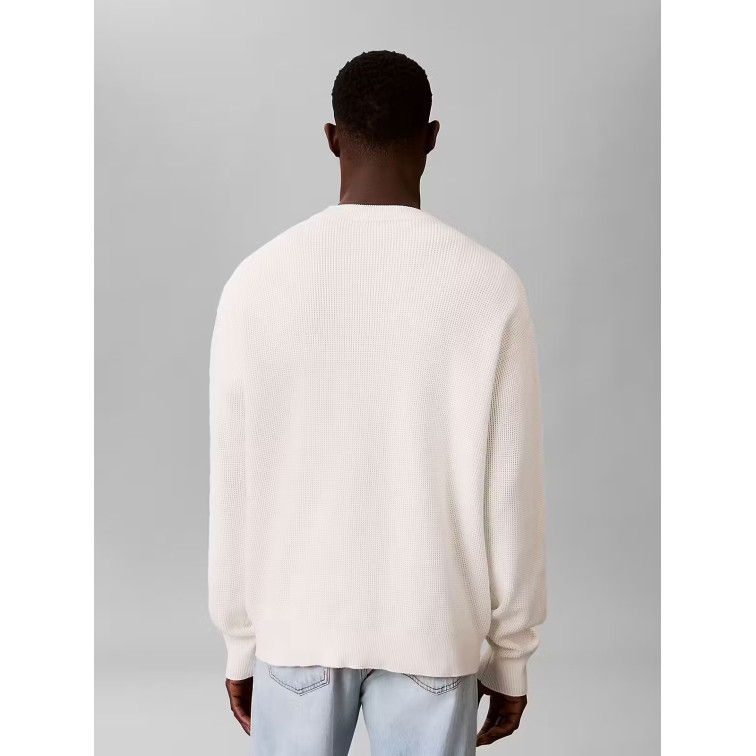 maillot homme  calvin klein m ls ez cotton waffle crwnk sw