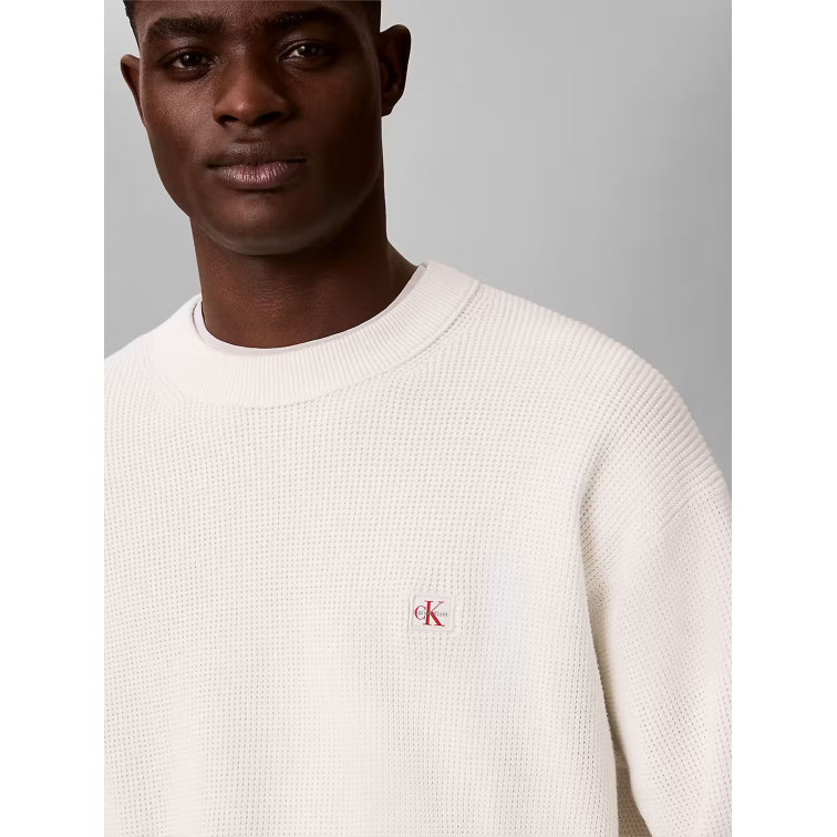 maillot homme  calvin klein m ls ez cotton waffle crwnk sw