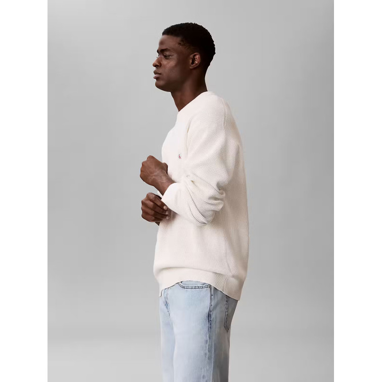 maillot homme  calvin klein m ls ez cotton waffle crwnk sw