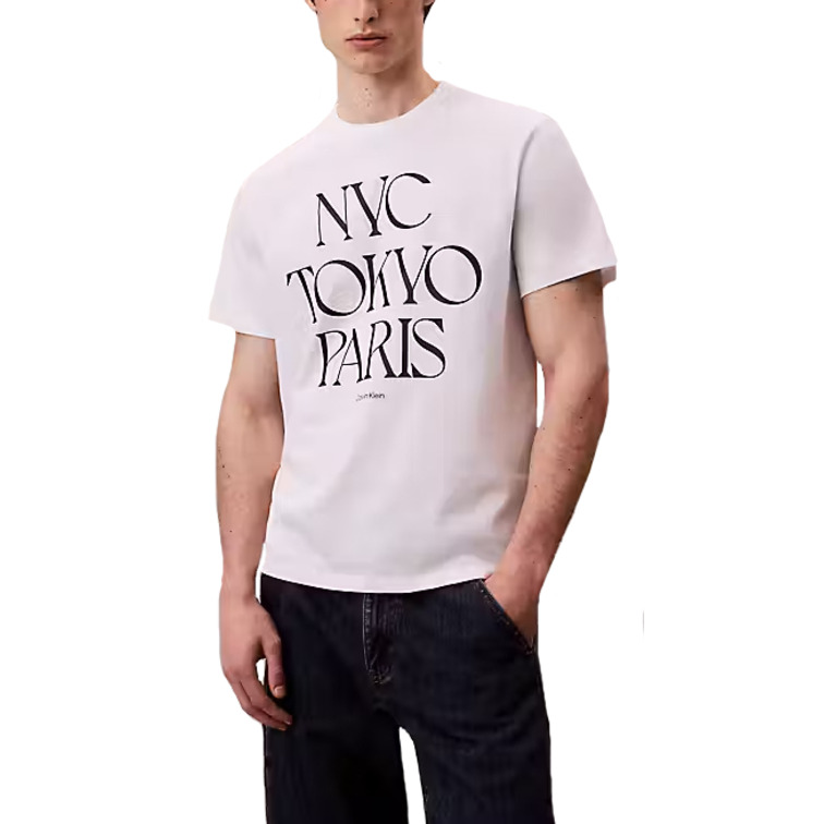 t-shirt homme  calvin klein m ss 20s tc flagship city grap